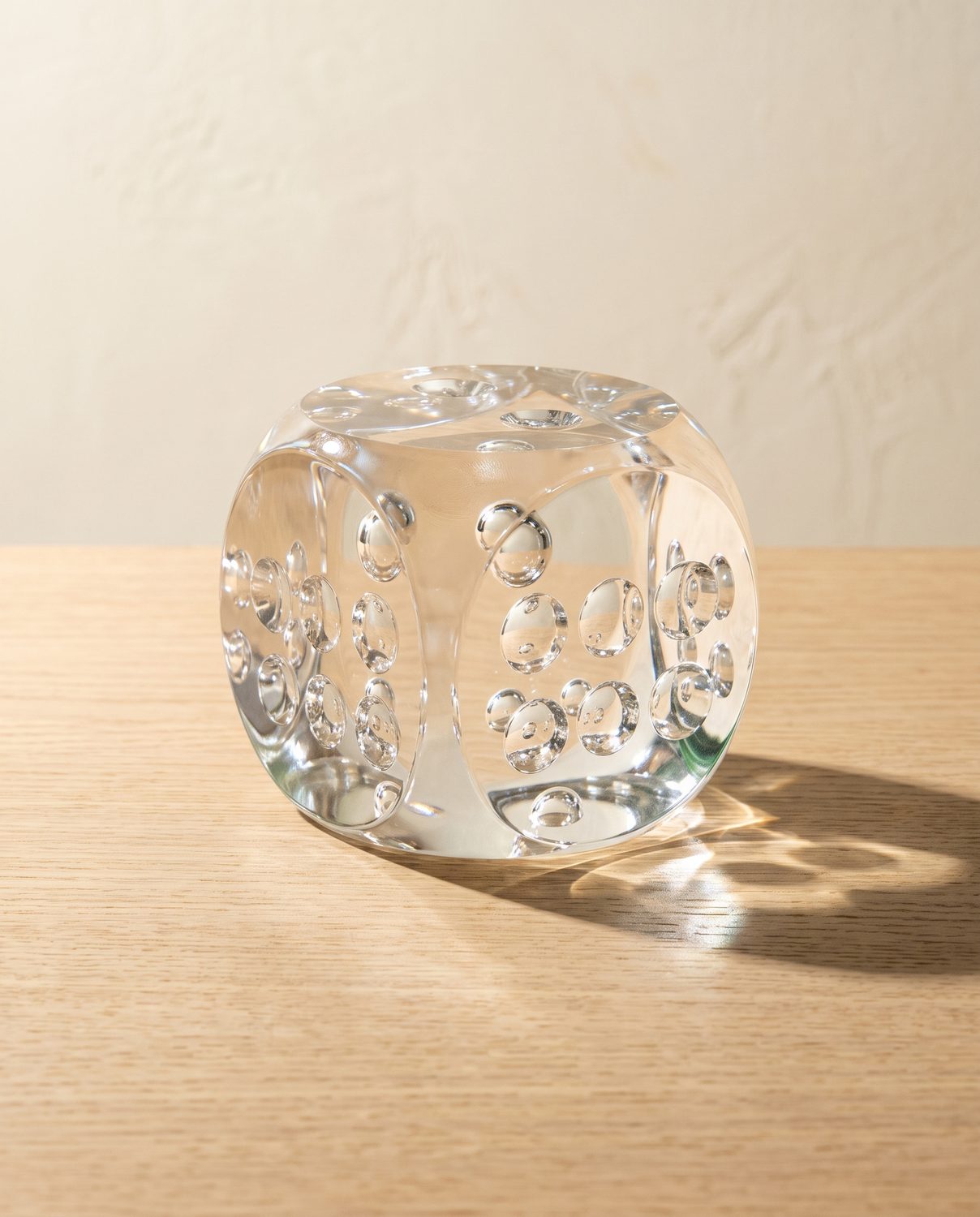 Crystal  dice ice cube tealight holder 7cm