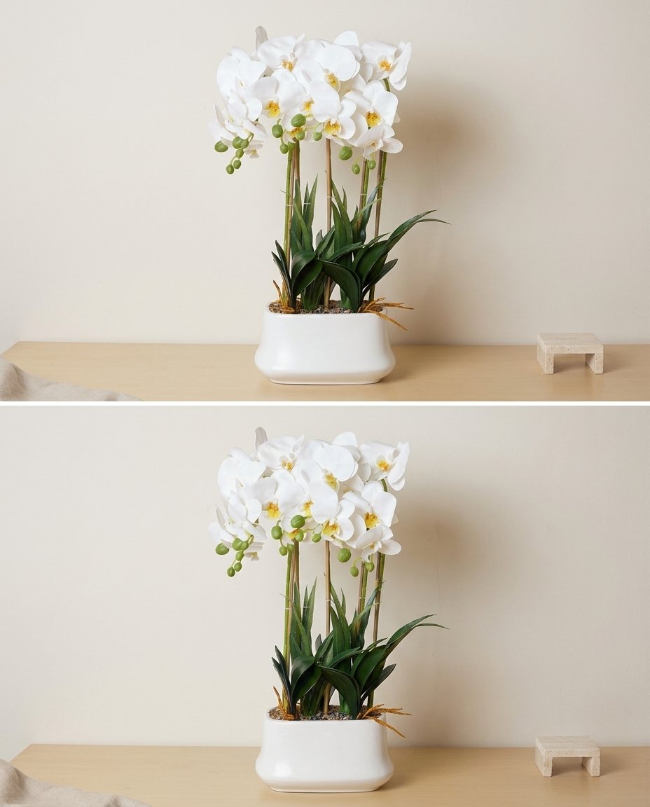 White and Yellow in Large white Pot