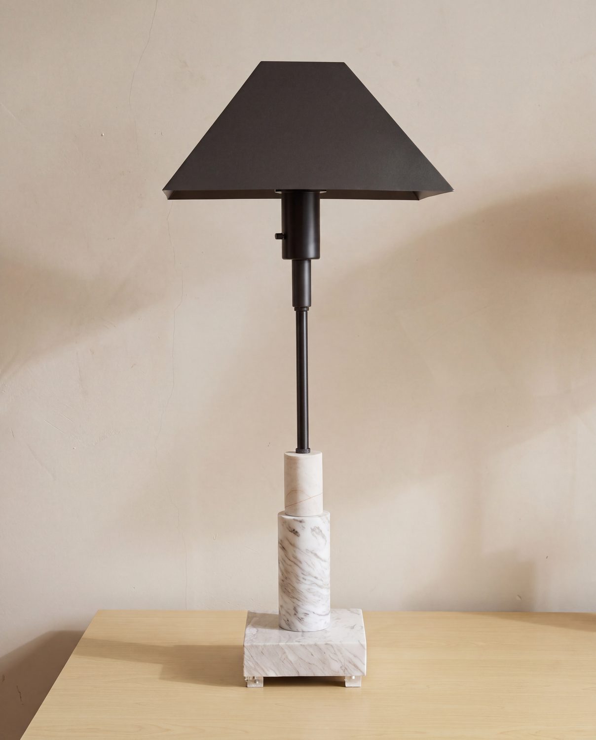 Cone Table Lamp, Marble White