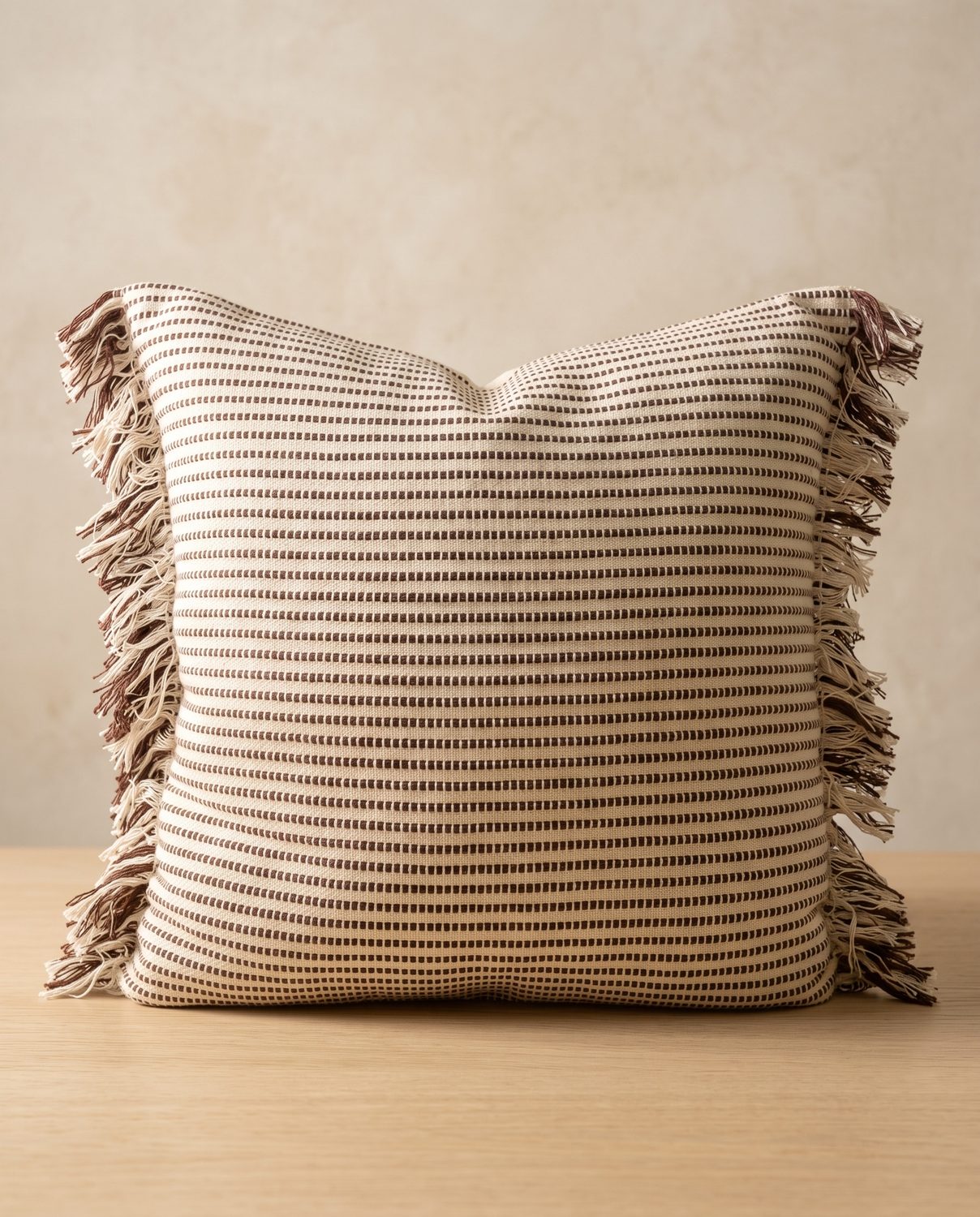 Fringe Stripe Throw Pillow