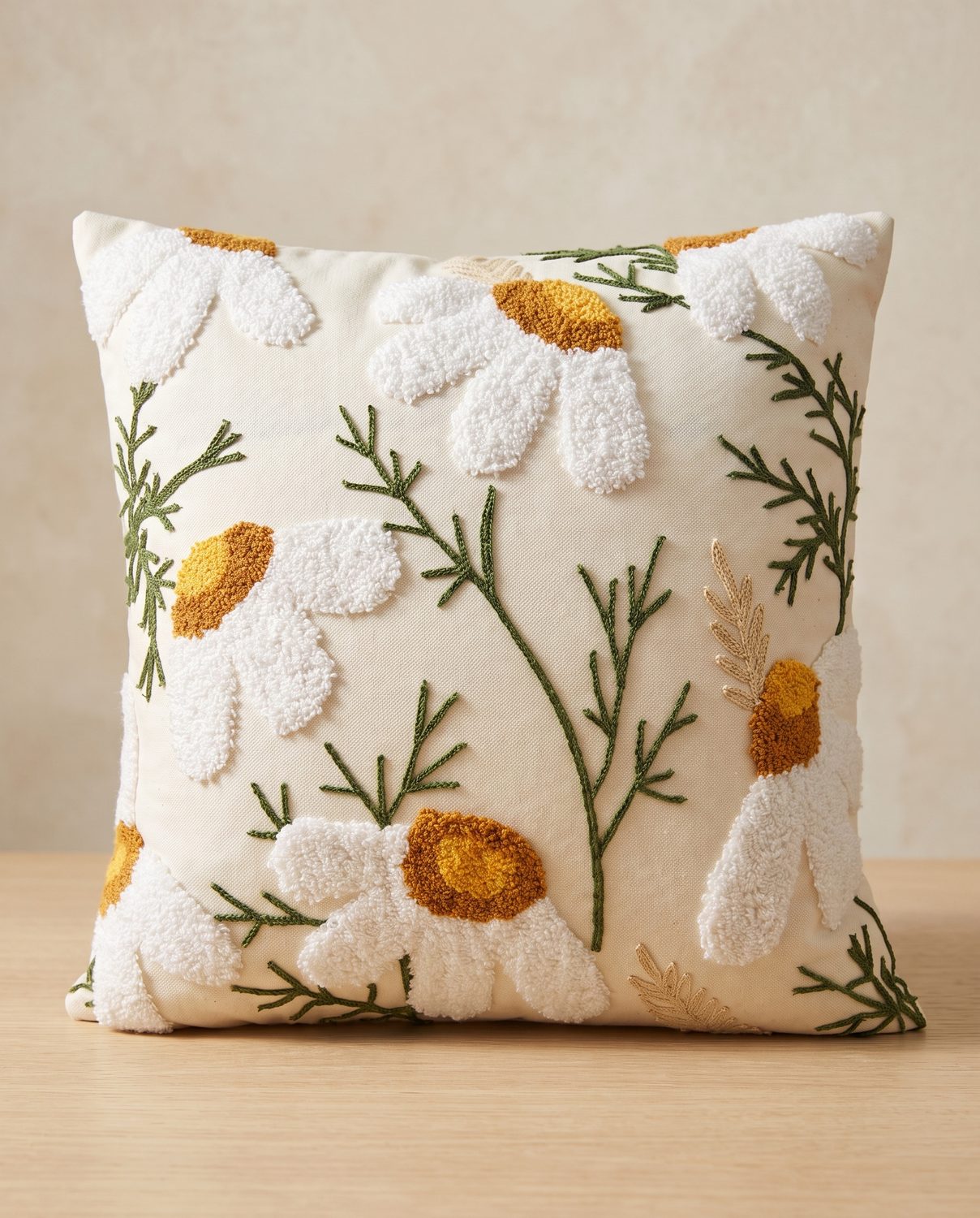 Tufted Daisy Throw Pillow