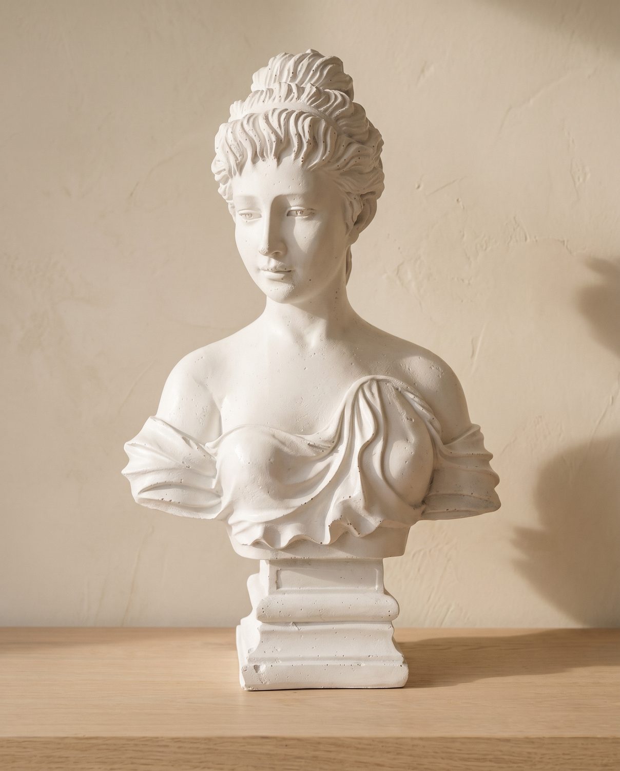 Classical bust sculpture, white 63cm