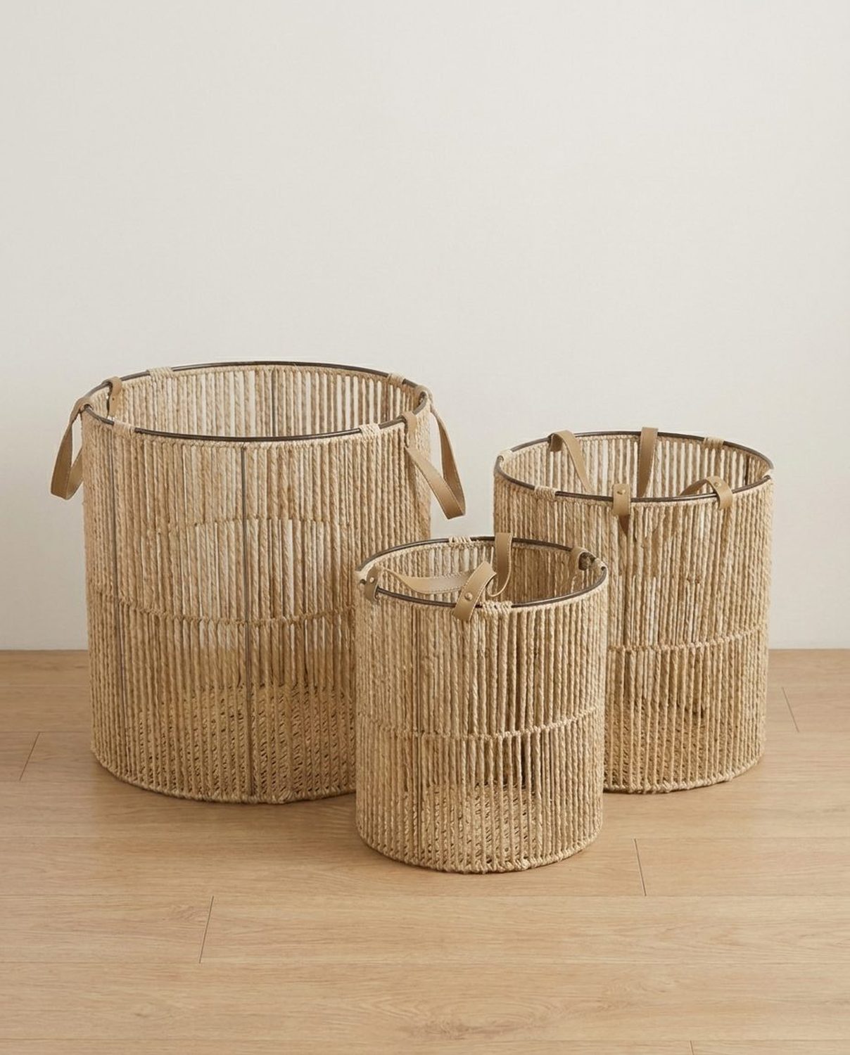 Open Weave Floor Basket Set of 3