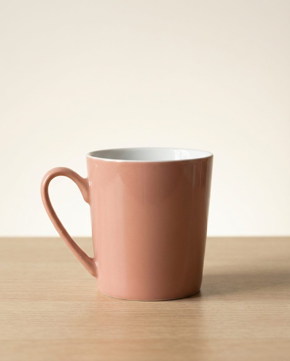 Glossy-finish Pink ceramic Cup D