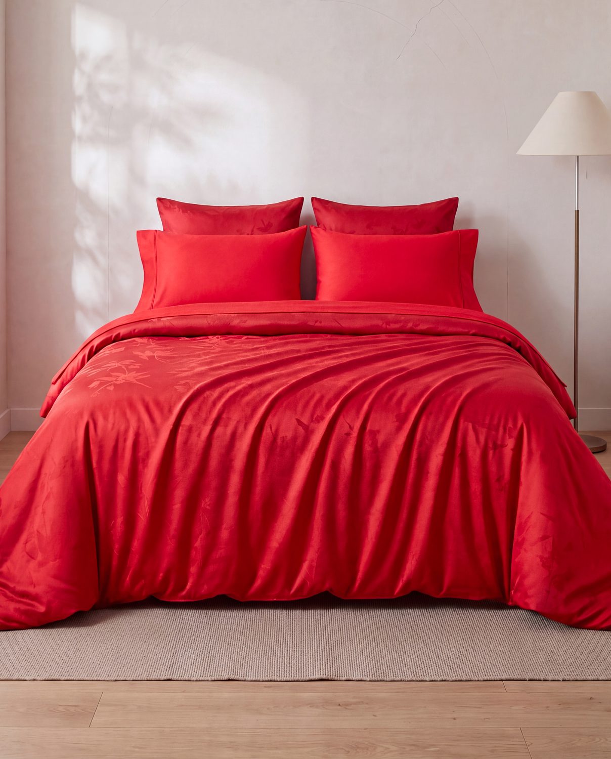 Crimson Bamboo Leaf Sheet Set 5x6