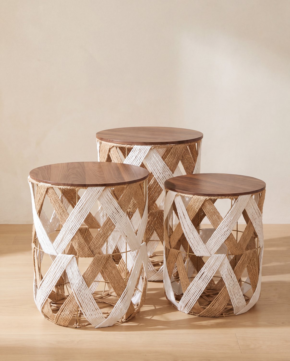 X-Strap Rope Side Table Nest