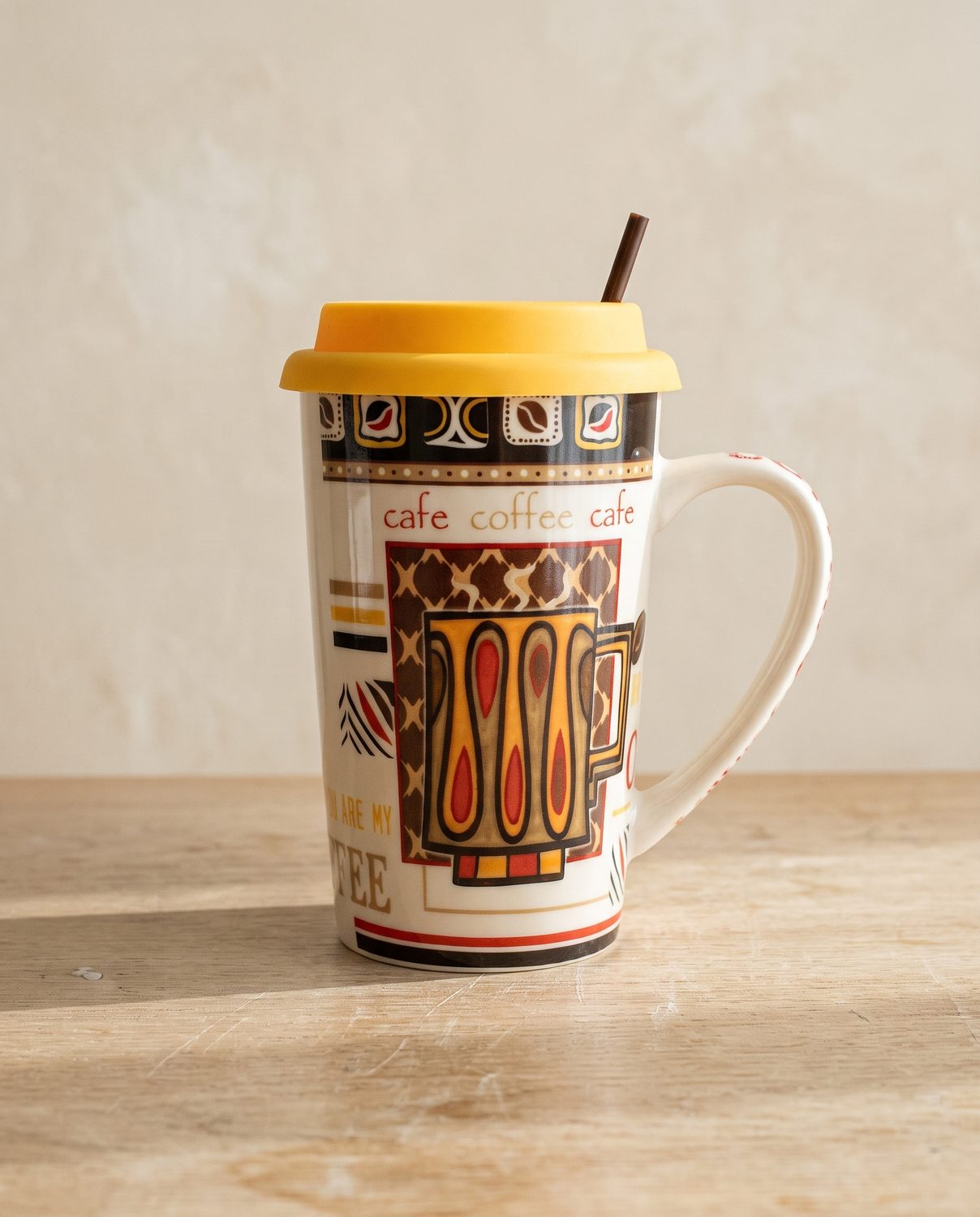 Lidded Travel Mug Yellow